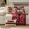 Christmas Pillow Cover Embroidered Gingerbread Man Snowflake Plush Pillow Case Cover Decorative Sofa Cushion Covers For Home