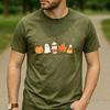 Rhinestone Pumpkin Spice Floral Pumpkin Latte Graphic T Shirt Unisex Cotton Short Sleeve Fall Autumn Coffee Lover Casual Tee
