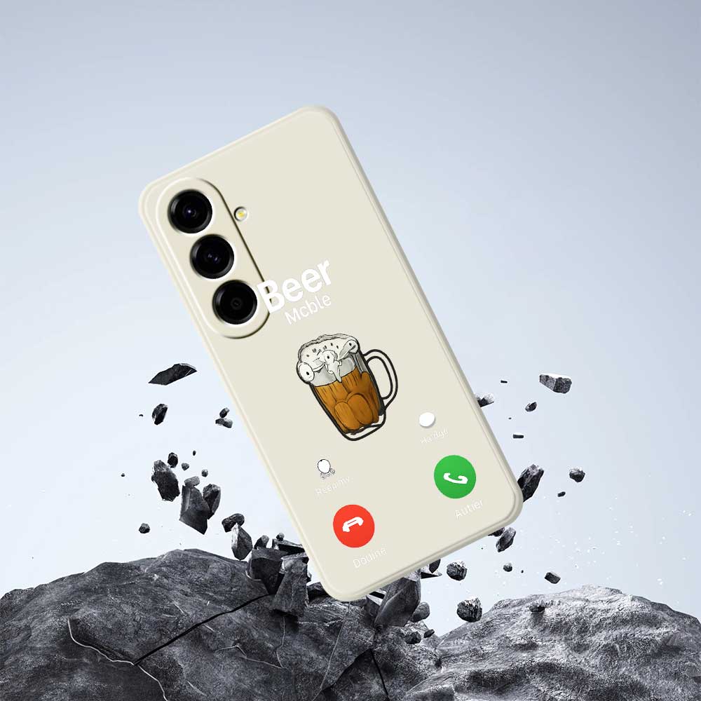 For Samsung Galaxy A56 5G Case Beer Pattern Printing Straight Edge TPU Phone Back Cover