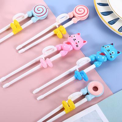 Hausparty Süßer Cartoon Tierkopf Essstäbchen Plastik Umweltfreundlich Kinder Essens Training Baby Lernen Essstäbchen/