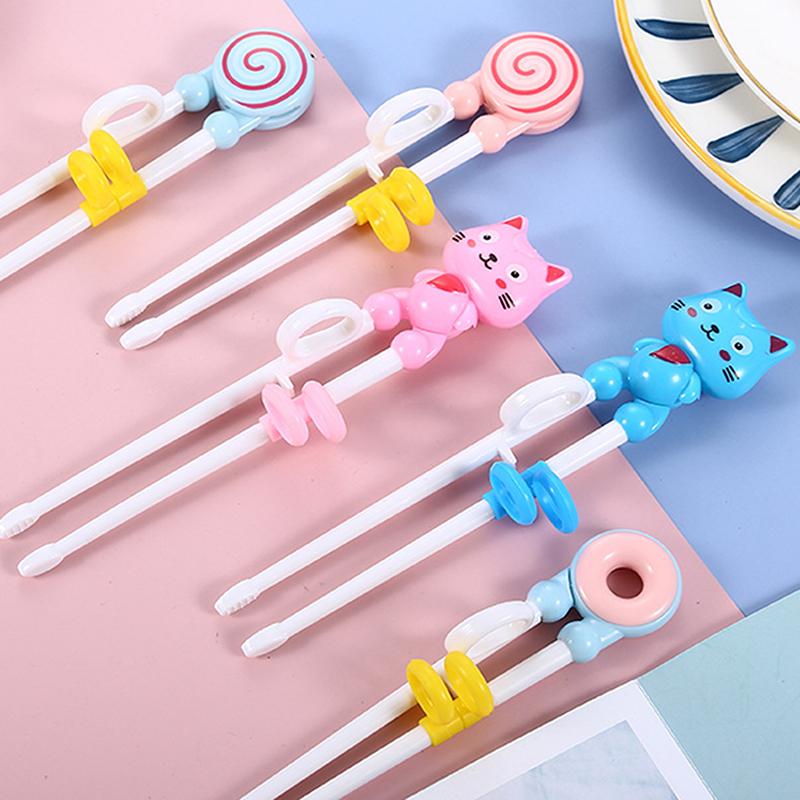 Home Party Cute Cartoon Animal Head Chopsticks Plastic Environmentally Friendly Children Eating Training Baby Learn Chopsticks