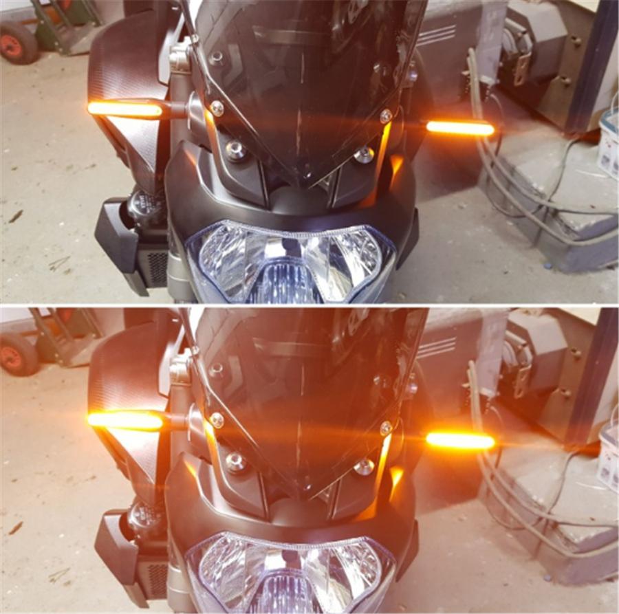 4 Pcs Motorcycle 24LED Flowing Blinker Bendable Turn Signal Light DRL Tail Lamp
