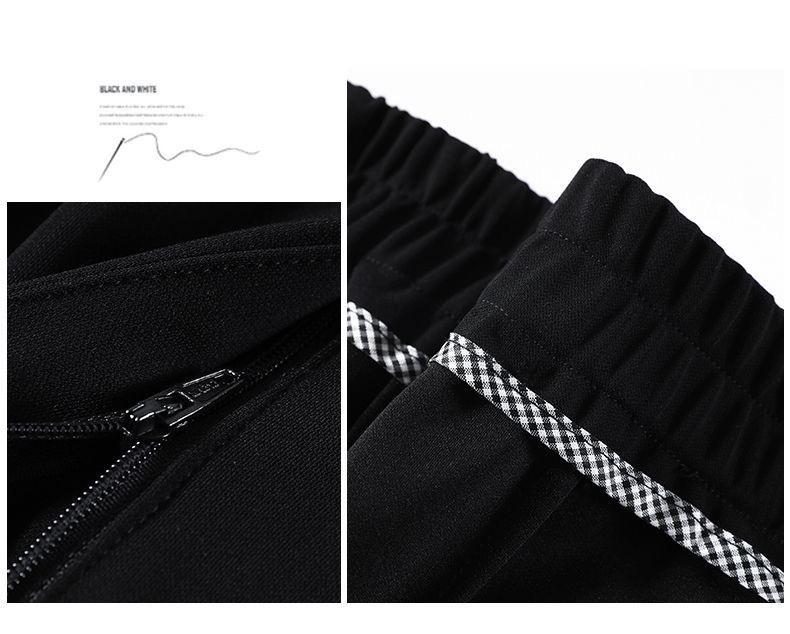 Petit Pantalon Élastique Noir Évasé Amincissant Taille Haute pour Femme Printemps