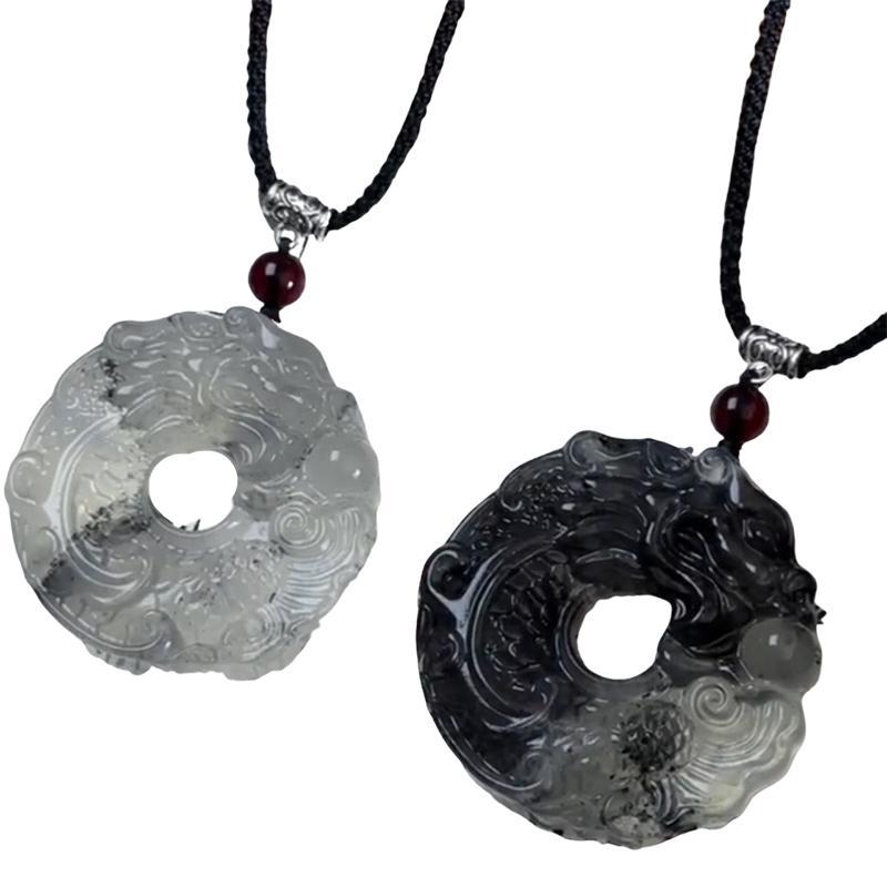 1 Pc Chinese Style Dragon & Phoenix Pendant Necklace - Lucky Charm for Women & Girls Exorcising Evil Spirits & Brining Safety