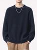 Shanggu Men’s High-End Loose Fashion Round Neck Sweater - Light Luxury and Versatile