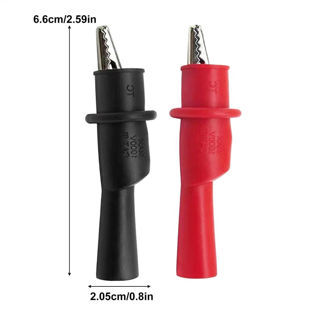 Insulated Test Probe Alligator Crocodile Test Clip Clamp Probe Crocodile Electrical Clamp Alligator Clip Test Probes 2pcs