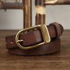 Thin Belt Women's Retro Washed Distressed Genuine Leather Pure Cowhide Trendy Wild Women's Narrow Belt