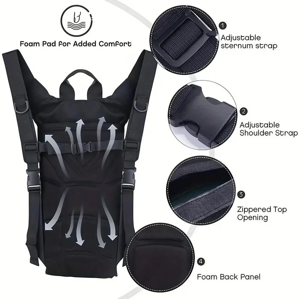 Tactical Water Bag Backpack 3L Military Hydration Pack Leakproof Water Reservoir for Camping Hiking Outdoor Adventure
