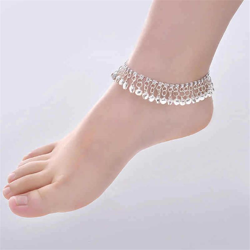 Personality Gold Copper Color Ethnic Tassel Bell Anklets for Women Girl Beach Foot Bracelet Anklet India Jewelry Accessories