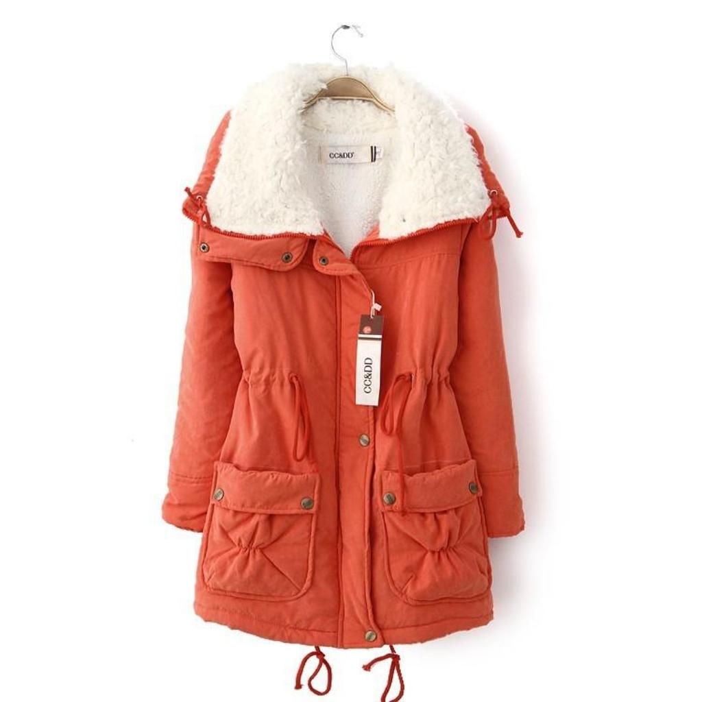 Thickened Women's Cotton Coat Women's Mid To Long Lamb Wool Cotton Coat Winter Coat Plus Size