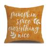 Thanksgiving Linen Pillowcase Autumn Pumpkin Print Pillow Cushion Cover