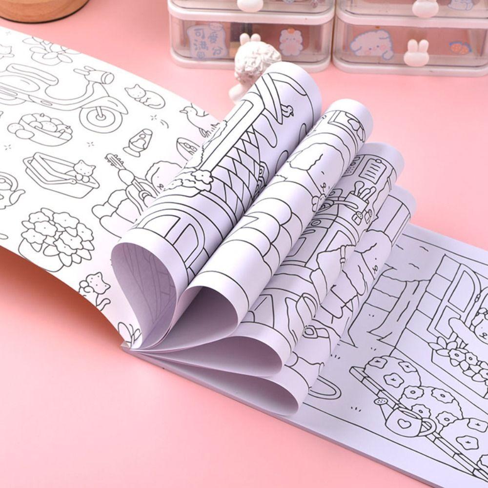 Cartoon Relaxing Coloring Book Educational Doodles Book  For Adults and Teens