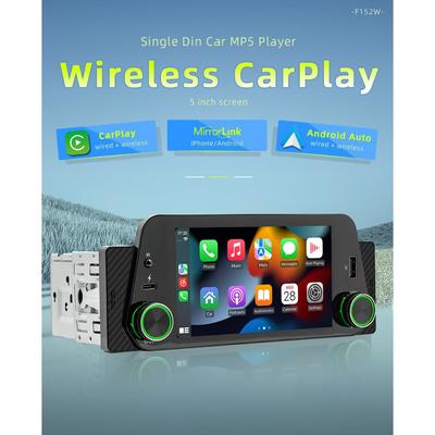1Din Car Radio Player Πολυμέσων Carplay&Android Auto Display Navigation Mirrorlink 5 ιντσών οθόνη αφής με όπισθεν Υποστηριζόμενη είσοδος