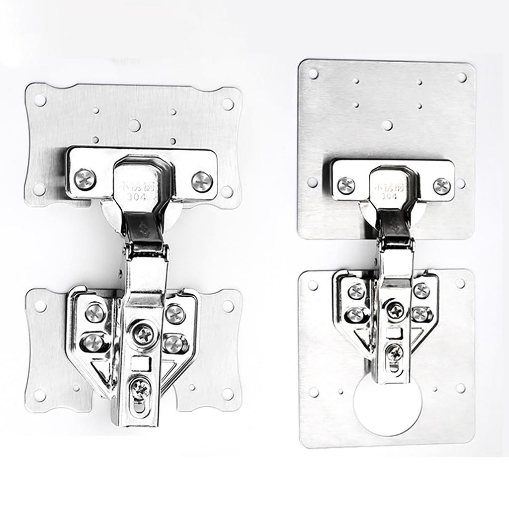 Set of 2 Cabinet Door Hinges Repair Set Includes 1 Hinges Plates and 12 Screws Stainless Steel for Easy Installation