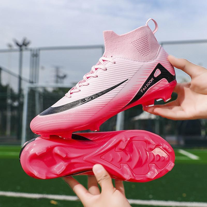 Hot-selling high-top adult men's and women's long nails broken nails football shoes outdoor professional student competition training shoes non-slip