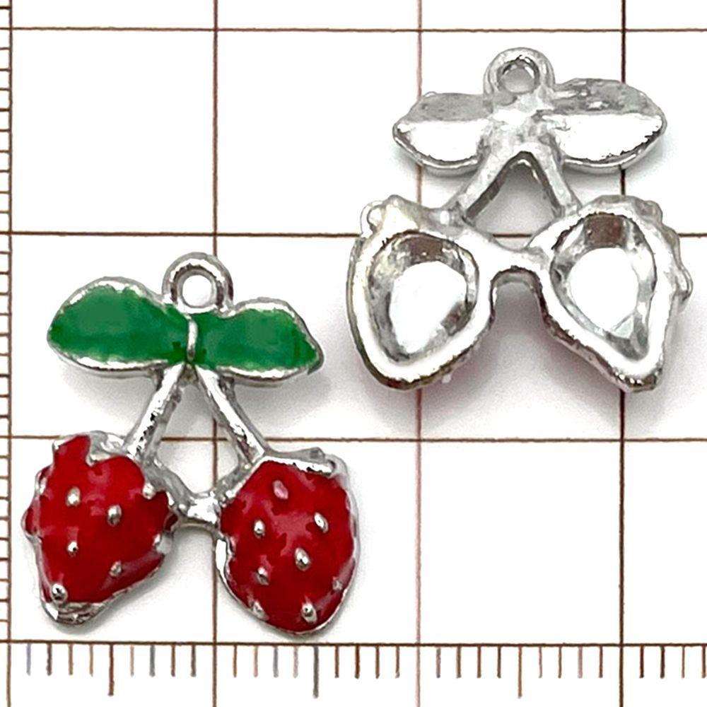 20-Piece Colorful Enamel Fruit Pendant Charms for DIY Bracelets: Strawberry, Cherry, Pineapple, and More