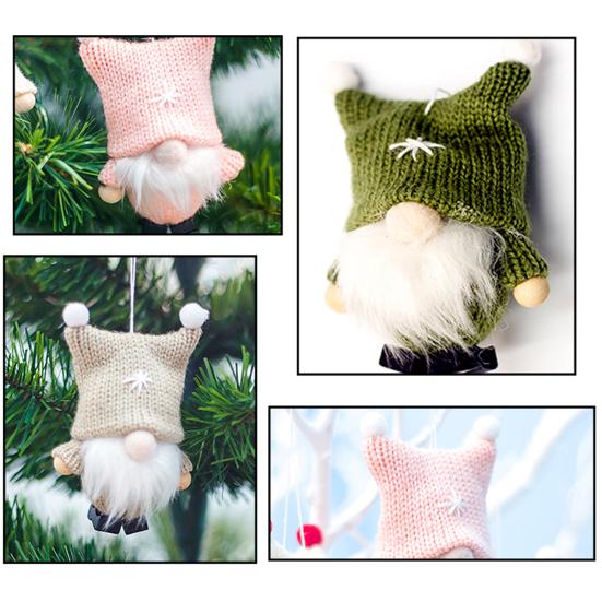 2Pcs Faceless Dolls Hanging Plush Ornament Knitted Cartoon Dolls Christmas Decorations Home Decor