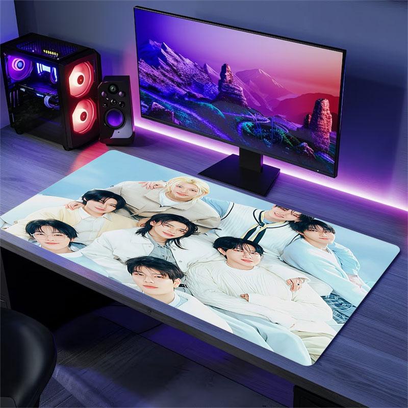 SKZ Poster Mouse Pad, Large Gaming Desk Mat, Non-slip XXL Mousepad for Laptop & Tablet, Mini PC Playmat with Stitched Edges
