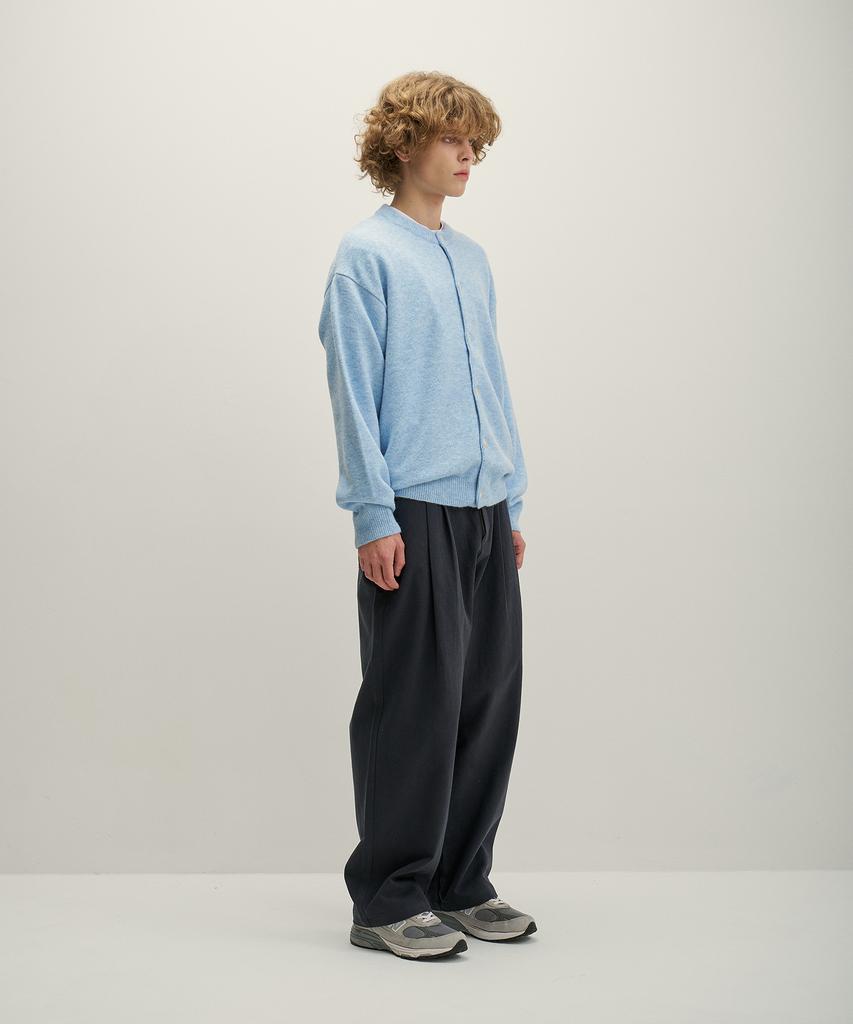GNOK Wool Round Neck Knit Cardigan [Sky Blue]