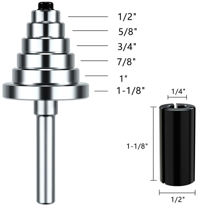 Pack of 7 Carbides Router Bit Set Featuring Ball Bearings Wood Chamfer Bit for Accuracy Woodworking Applications