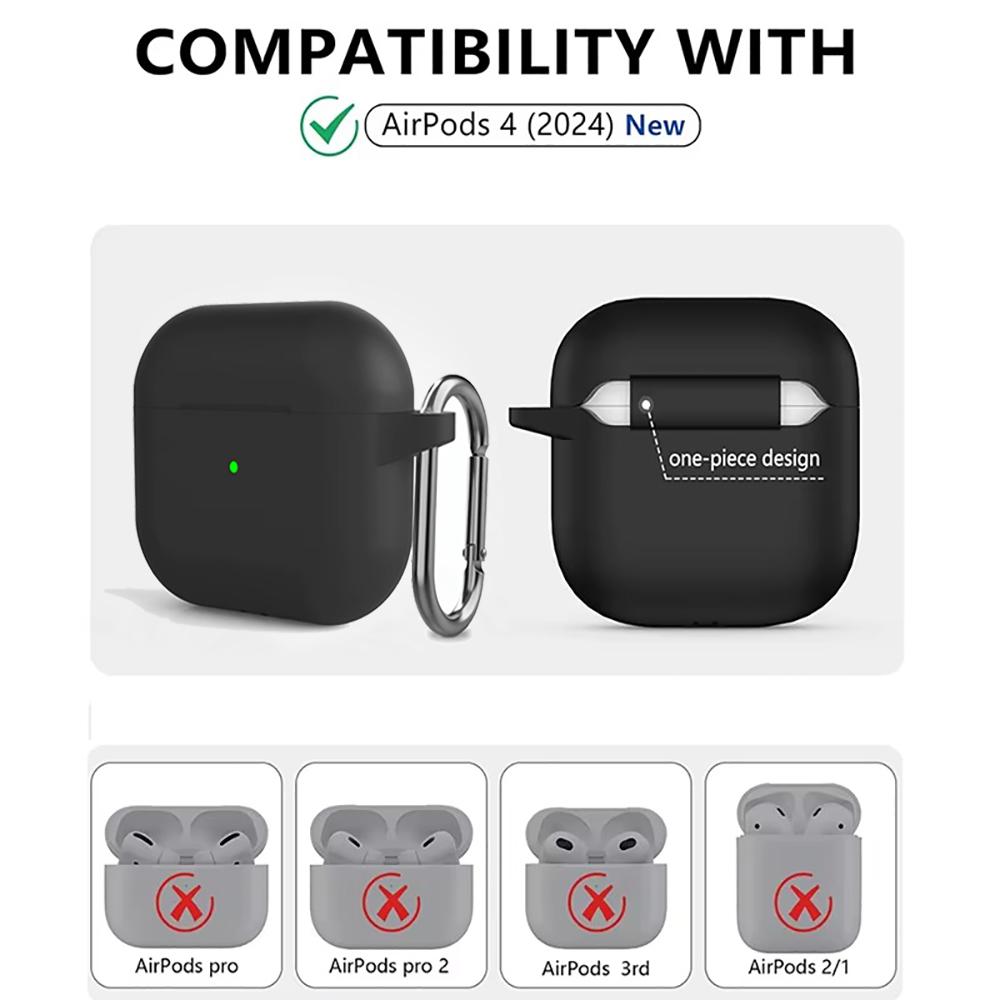 Custodia Kit Per Apple Airpods 4 Custodia accessori auricolari Copertura Protettiva in Silicone Morbido silicone per custodia Apple air pods 4