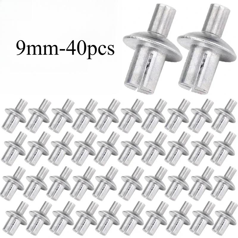 Creamily 50Pcs/100Pcs Rebites de Núcleo de Alumínio Rebites de Expansão Acionados por Martelo Rebites de Cabeça Redonda Fixadores Tipo Knock Rebites de Choque Parafusos