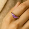 Baguette Amethyst Promise Ring, February Birthstone Ring, Yellow Gold Plated Silver , Perfect Gift For Her