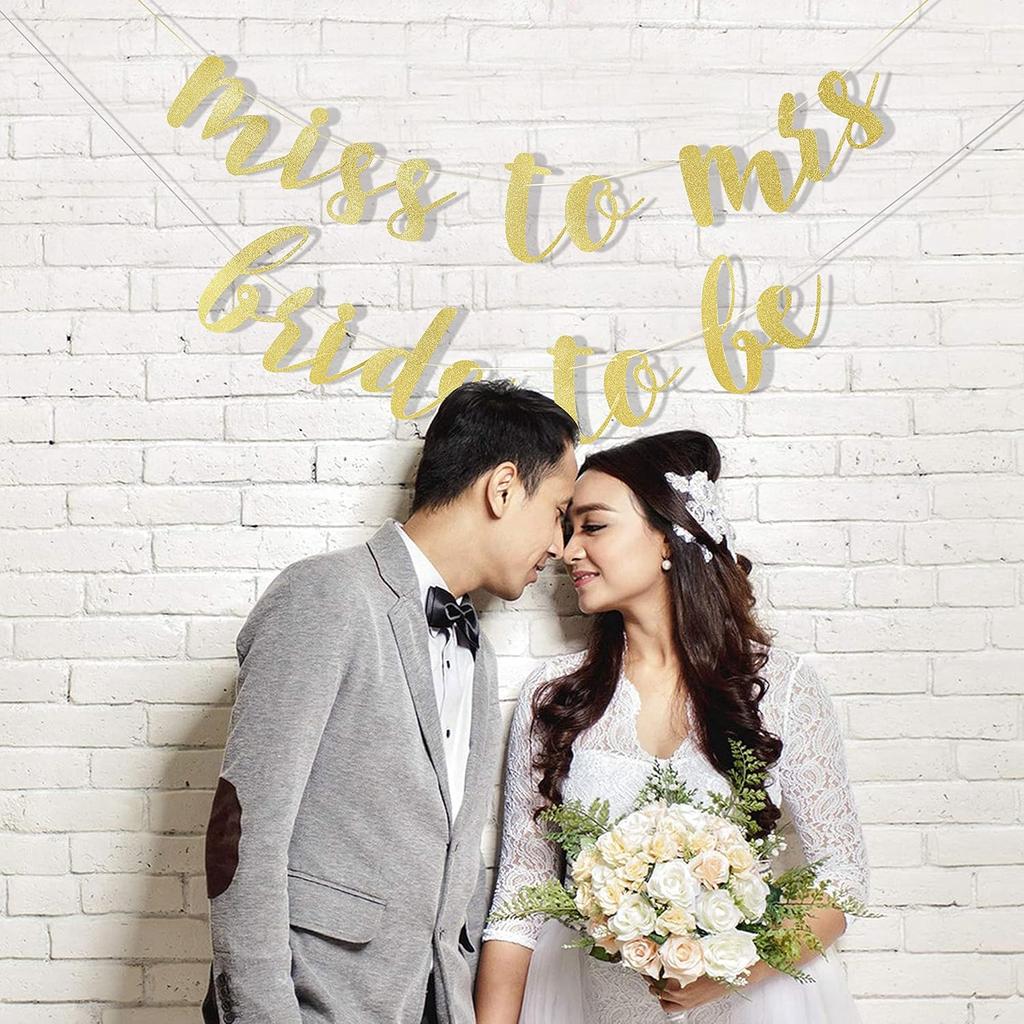 Miss To Mrs Banner - Bridal Shower Banner,Bachelorette Party,Engagement,Bridal Shower Party Decor,Wedding