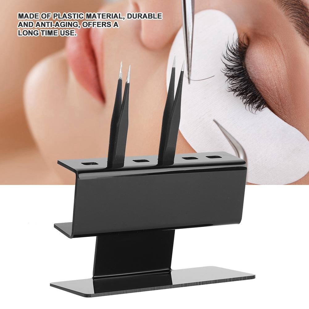 Eyelash Extension Plastic Tweezers Shelf Holder 6pcs Tweezer Stand Positions Black