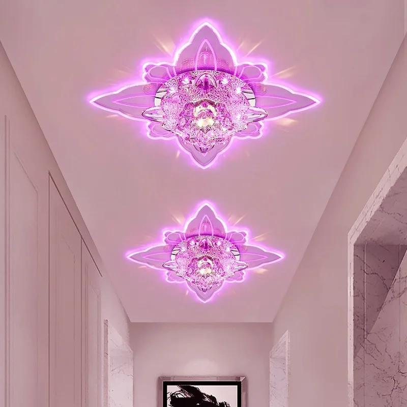 European Modern Minimalist Living Room Spotlight Led Crystal Aisle Corridor Porch Acrylic Creative Entrance Hall Light LX101601