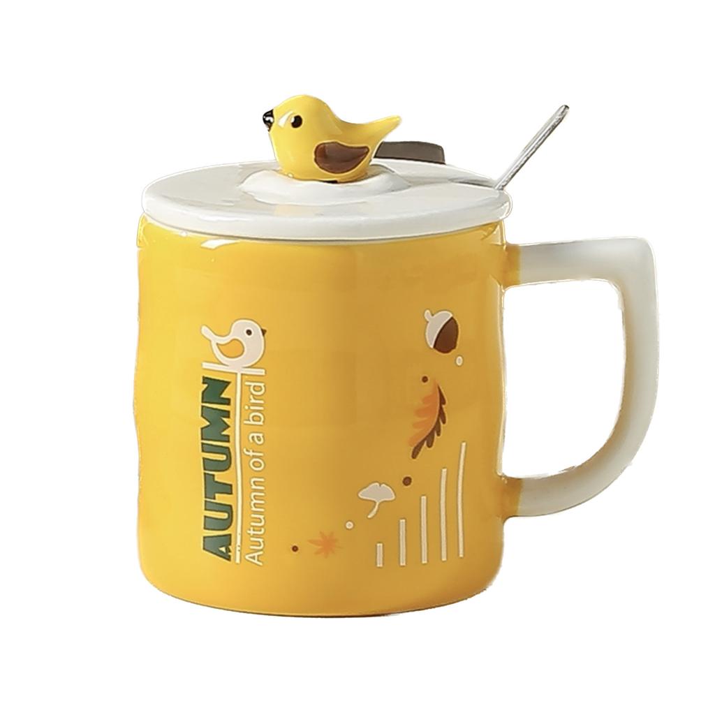 Creative Hand Painted Bird Mug Cute Souvenir Ceramic Cup Personalized High Looking Couple Water Cup