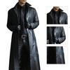 Cappotto da Uomo Monopetto Tinta Unita Autunno Inverno Manica Lunga Colletto Reversibile Giacca Cappotto Punk per Equitazione