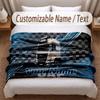 DAF Printed Flannel Blanket Custom Name Text Soft Warm Throw For Bedroom Holiday Gift