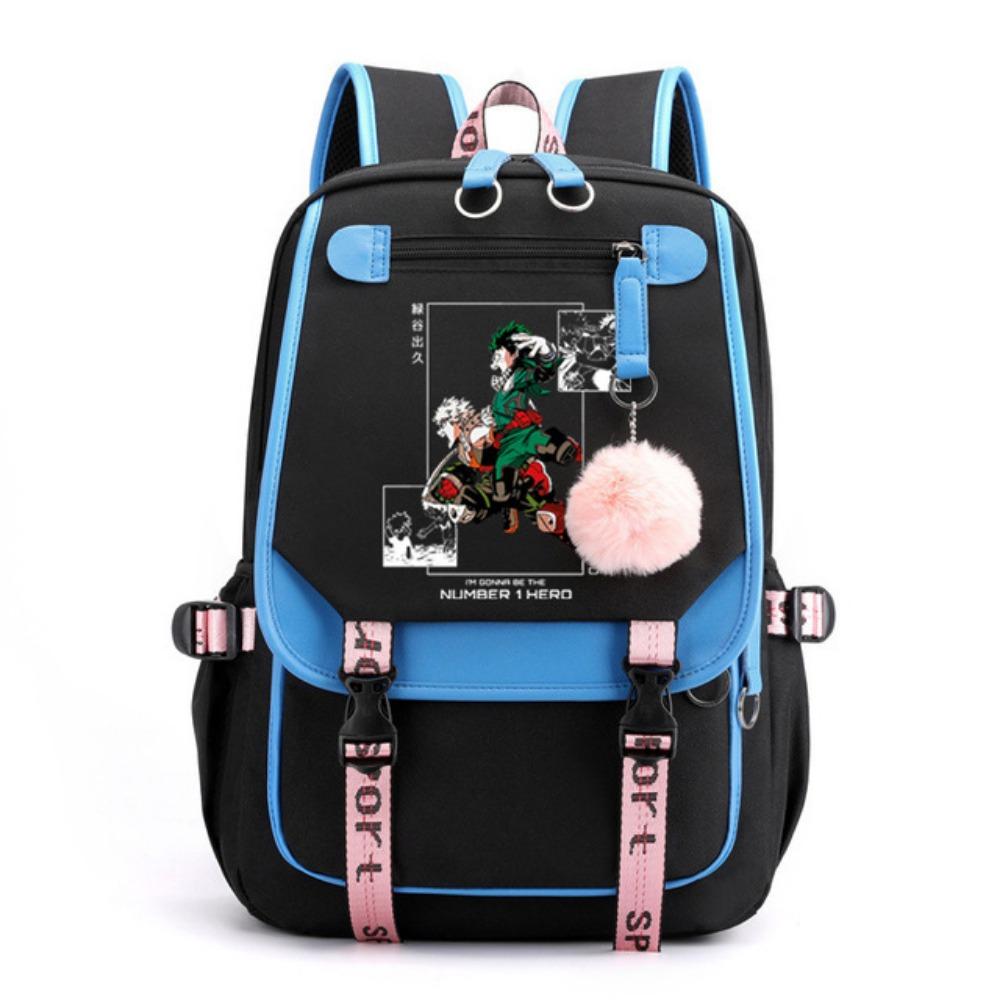 Riman My Hero Academy, Surrounding Backpacks, Large-capacity Student Schoolbags, USB Computer Bags, Travel Bags