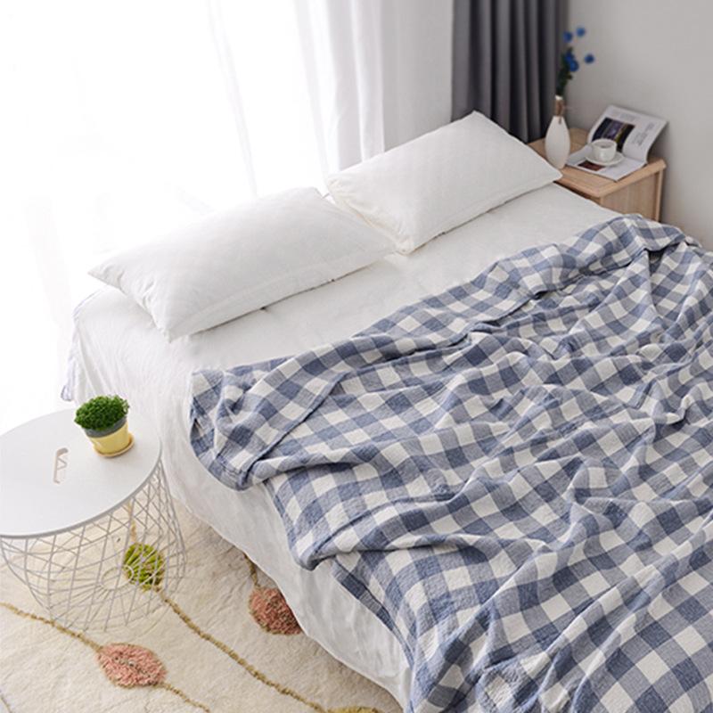 Japanese Throw Blanket For Bed Luxury Gauze Bedspread Summer Cool Towel Quilt Double Cotton Blanket Soft Breathable Plaid Sheet
