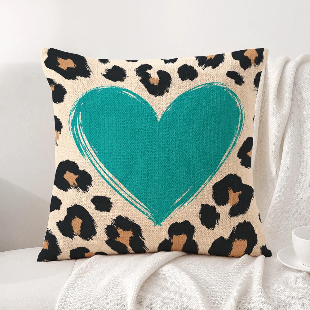 Leopard Print LVOE Cushion Cover Linen Organic Fabric DoubleSided Printing Sofa Breathable Home Decor Gift Pillow Case