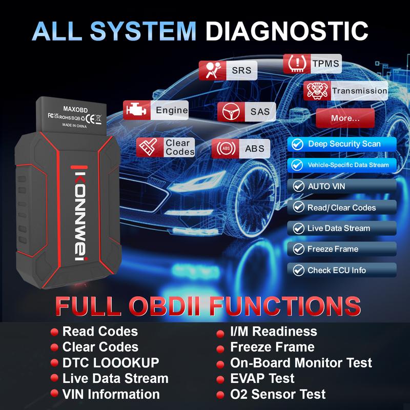 KONNWEI MAXOBD Bluetooth 5.2 OBDII Car Full System Diagnostic Scanner Tools ECU Programmer OBD2 Cars Diagnostic Tools
