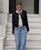ROSEFRANTZ Soft Fringe Tweed Jacket [Black]