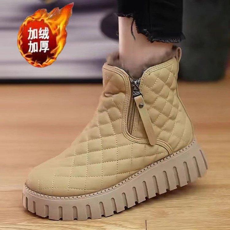 

Зимняя новая женская обувь 2024 года, популярные нескользящие зимние ботинки на толстой подошве, бархатные теплые и морозостойкие ботинки Martin, хлопковая обувь 40