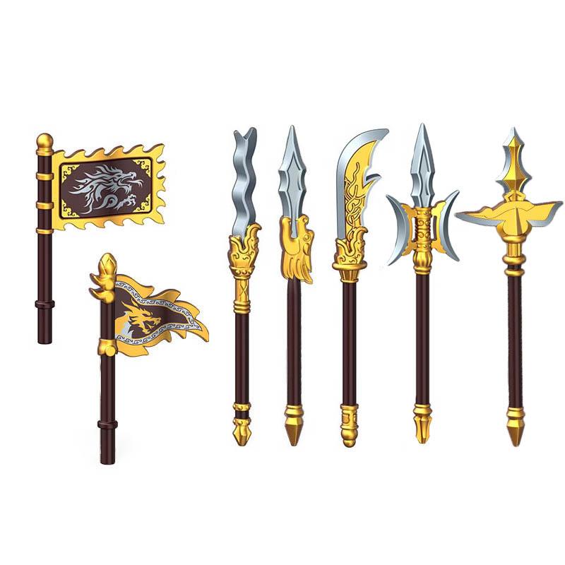 MOC Mittelalterliche Bausteine Charakter Ritter Krieger Zubehörset Helm Schulterrüstung Schild Bogen Pfeil Stein Geschenk Spielzeug X022