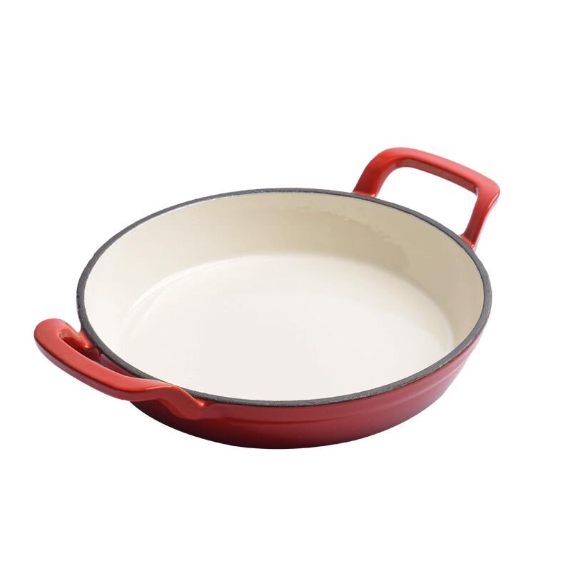 

Lilang 20cm Red Double Handle Frying Pan with Glass Lid