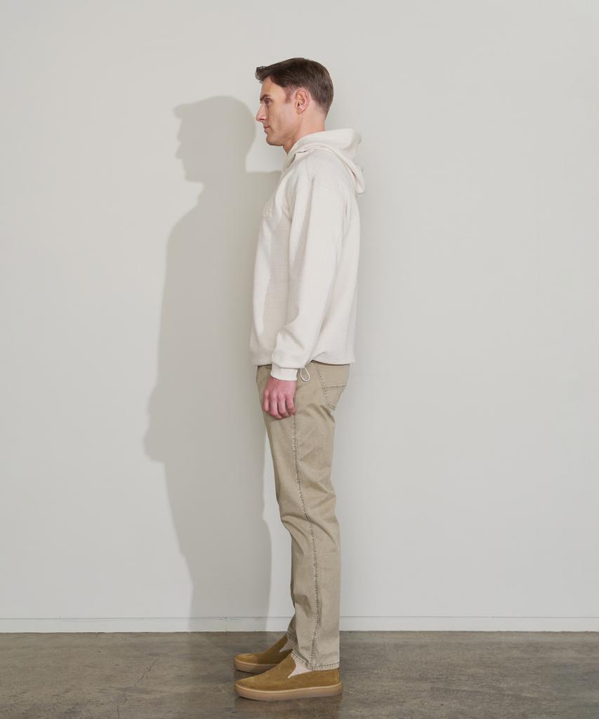 PANICALE Beige Regular Slim Fit Washed Denim Pants
