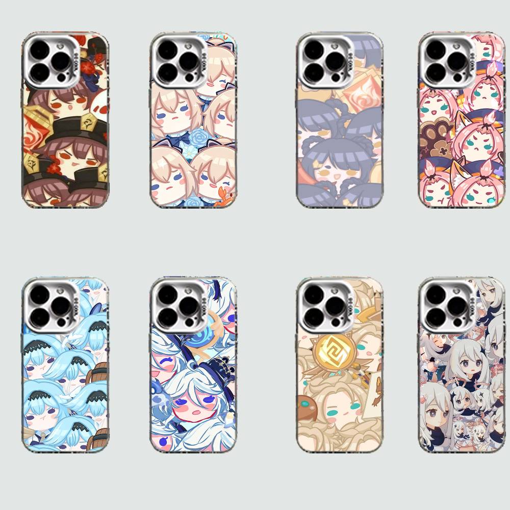 Cute Chibi G-Genshin Impact Character Case for iPhone 11-16 Pro Max Plus Air 16E X XR XS Max Hard Shockproof Bumper Cover