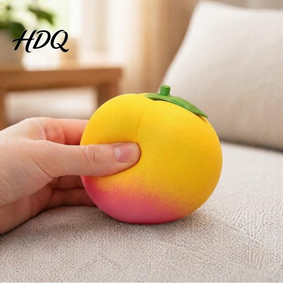 Stress Relief Fidget Toy Giant Peach Toy, Realistic Large Squeeze Simulated Fruit Sensory Desk for Adults & Kids