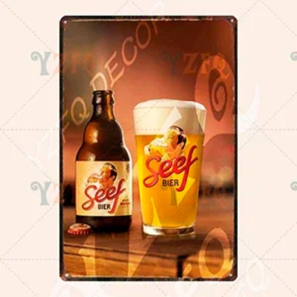 Vintage Belgian Beer Metal Tin Sign Bar Cafe Home Kitchen Decor