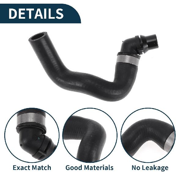 Radiator Coolant Hose for Mercedes-Benz S550 2007-2011 CL550 2007-2010 Good Sealing No.A2218302096 Engine Water Cooling Pipe Cooling Pipe Black 1 Pc