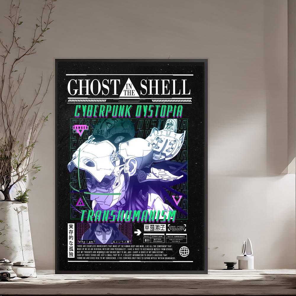 Japan Anime Ghost In The Shell Anime DIY Sticky Poster Fancy Wall Sticker for Living Room Bar Decoration Wall Decor