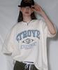 EZKATON Strobe Short Sleeve T-Shirt Cream Gray Kmst6774