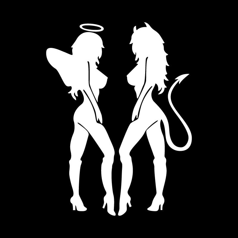 Lady Devil Angel Girl Car Stickers for Window Bumper Windshield Decoration Scratch Covering Vinyl Decals Cartoon Auto Stickers