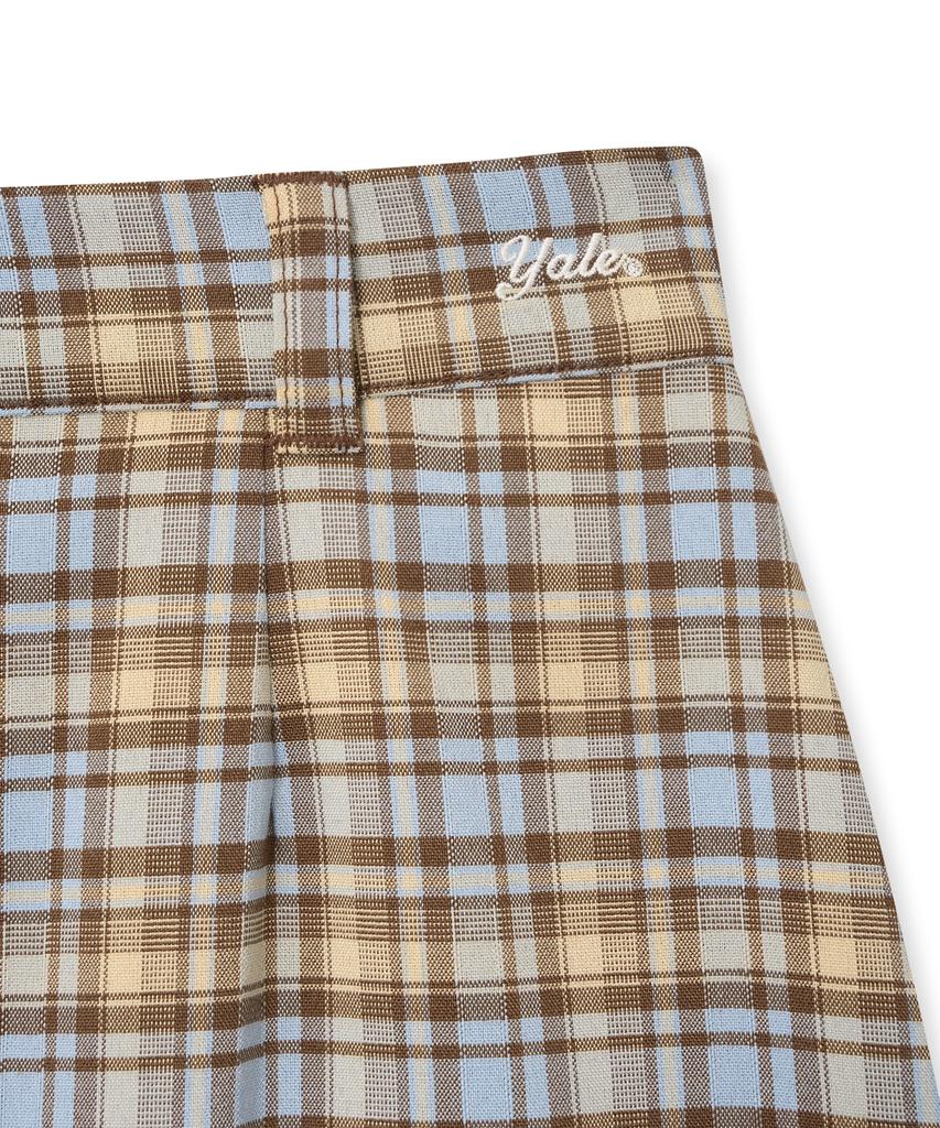 Yale Check Midi Skirt_Brown